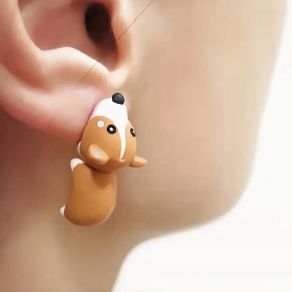 Jewelry - Cartoon 'Corgi' Stud Earrings